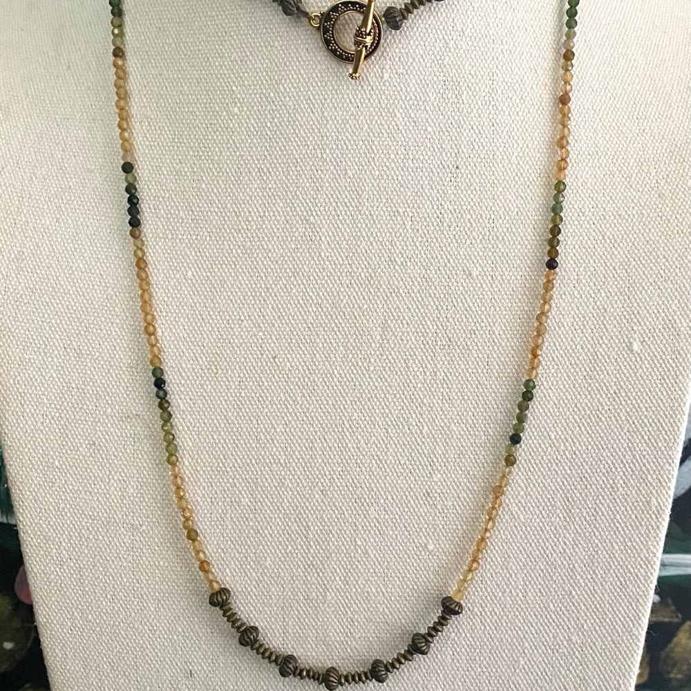 Sundance Tourmaline & Bronze Beaded Necklace